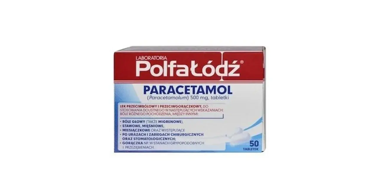 Opakowanie leku Polfa Łódź Paracetamol 500 mg. Pytanie: czy paracetamol jest bezpieczny? Stosowany zgodnie z zaleceniami, jest skutecznym lekiem.
