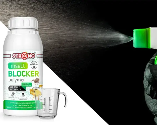 Preparat STRONG Insect Blocker na kleszcze w sprayu. Zapewnia skuteczną ochronę przed pasożytami.