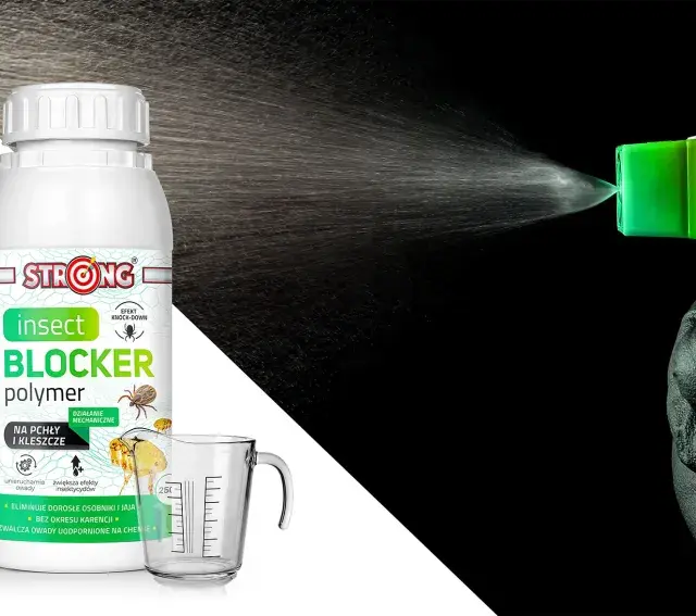 Preparat STRONG Insect Blocker na kleszcze w sprayu. Zapewnia skuteczną ochronę przed pasożytami.