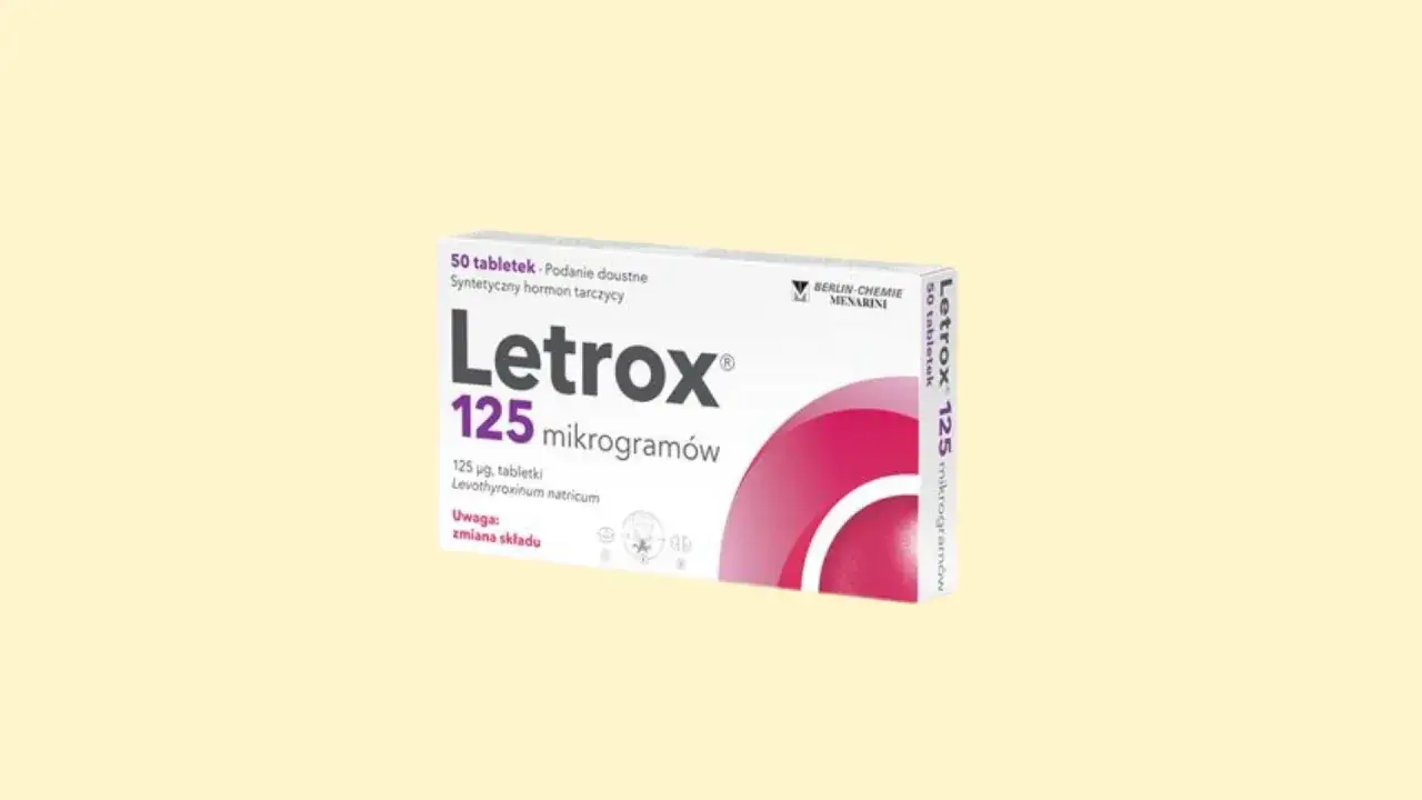 Opakowanie leku Letrox 125 mikrogramów, stosowanego w leczeniu niedoczynności tarczycy. Euthyrox na co? Na problemy z tarczycą.